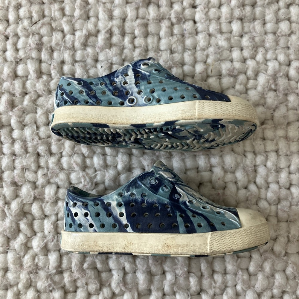 Native Jefferson Youth Girl Boy Slip-On Blue Tie Die Size C7 Shoes Water